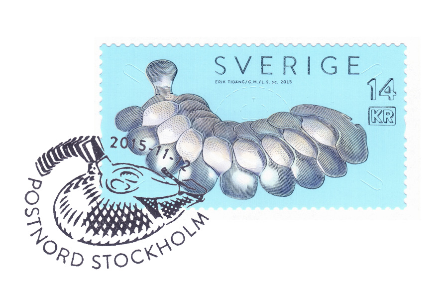 Stämplat frimärke - Erik Tidäng